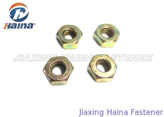 Customized Carbon Steel Nuts Hexagonal Head With Yellow Zinc Finish DIN 934