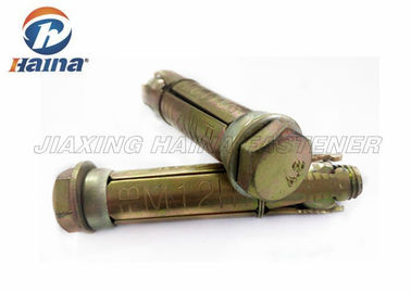 Bốn mảnh vỏ hạng nặng M10 Thép carbon Gr.4.8 Bu lông mạ kẽm vàng