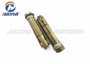 Bốn mảnh vỏ hạng nặng M10 Thép carbon Gr.4.8 Bu lông mạ kẽm vàng