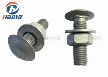 Round Head Custom Fasteners High Speed Highway Guardrail Bolts 20mm - 100mm