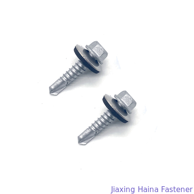SUS304 + 410 Đầu mặt bích Ruspert Hex Tự khoan Bi Vít kim loại