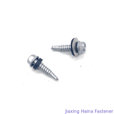 SUS304 + 410 Đầu mặt bích Ruspert Hex Tự khoan Bi Vít kim loại
