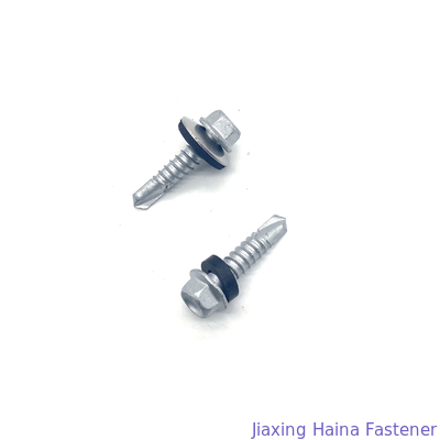 SUS304 + 410 Đầu mặt bích Ruspert Hex Tự khoan Bi Vít kim loại