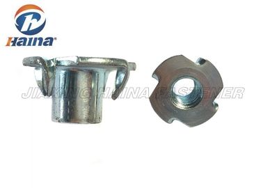 Mạ kẽm Haina Chốt tùy chỉnh Đầu vuông Gr 4,8 Tee Nut / T Nut với 4 ngạnh
