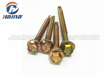 DIN 7504 Đầu lục giác vít tự khoan mạ kẽm vàng và máy giặt EPDM