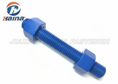 ASTM A193 B7 thép carbon Đinh tán thép thanh ren màu xanh Bu lông và đai ốc