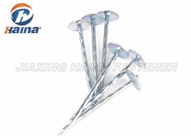 Zinc Plated Q195 Umbrella Head Roofing Nails Smooth Shank / Twist Shank