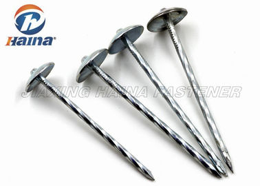 Zinc Plated Q195 Umbrella Head Roofing Nails Smooth Shank / Twist Shank