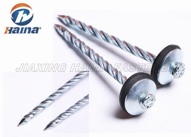 Zinc Plated Q195 Umbrella Head Roofing Nails Smooth Shank / Twist Shank