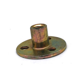 Kích thước thép carbon Mạ kẽm Cơ sở tròn T Nut Brad Lỗ Tee Nut