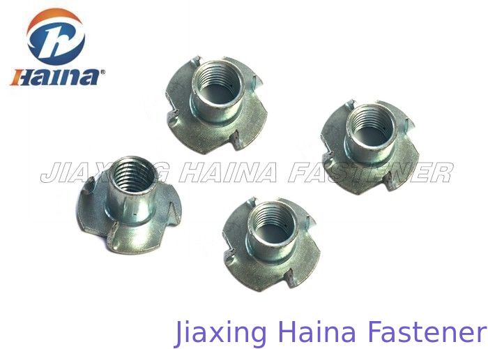 Mạ kẽm Haina Chốt tùy chỉnh Đầu vuông Gr 4,8 Tee Nut / T Nut với 4 ngạnh